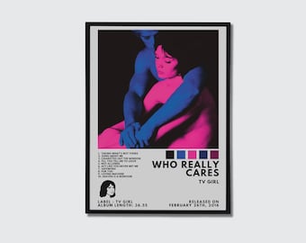 Pôster do álbum "Who Really Cares" da Tv Girl, capa de álbum para imprimir, arte de parede para imprimir, pôster de música
