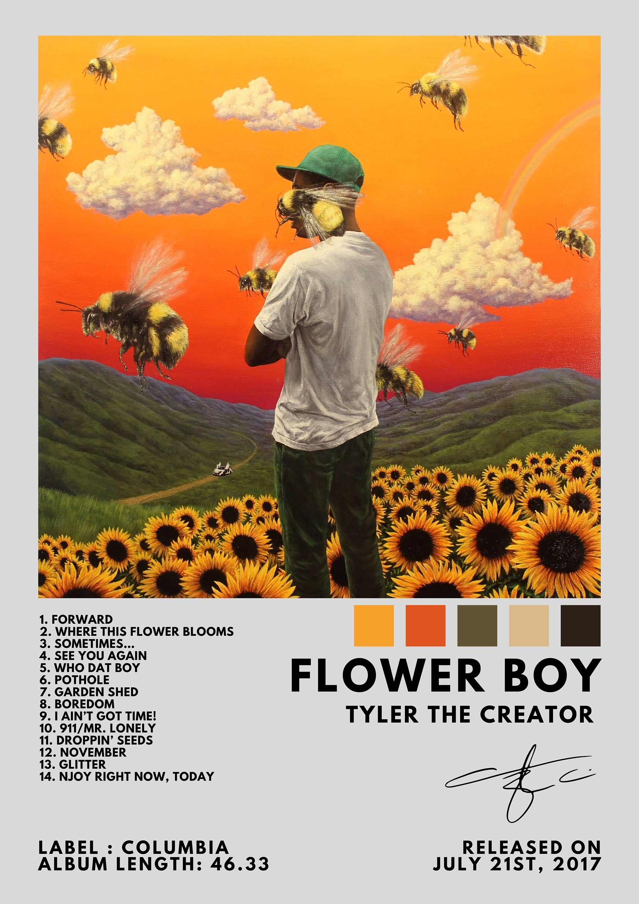 Tyler The Creator Flower Boy Album Cover Poster Print Digital Print Tyler The Creator Flower Boy Album Cover Poster Print Digital Print
