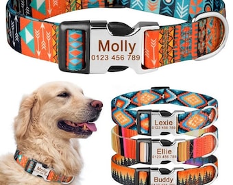 Personalized Dog Collar, Custom Dog Collar Adjustable, Modified Dog Collar boy/Girl, Cute Designer Dog Collar, Dog Collars Small Medium