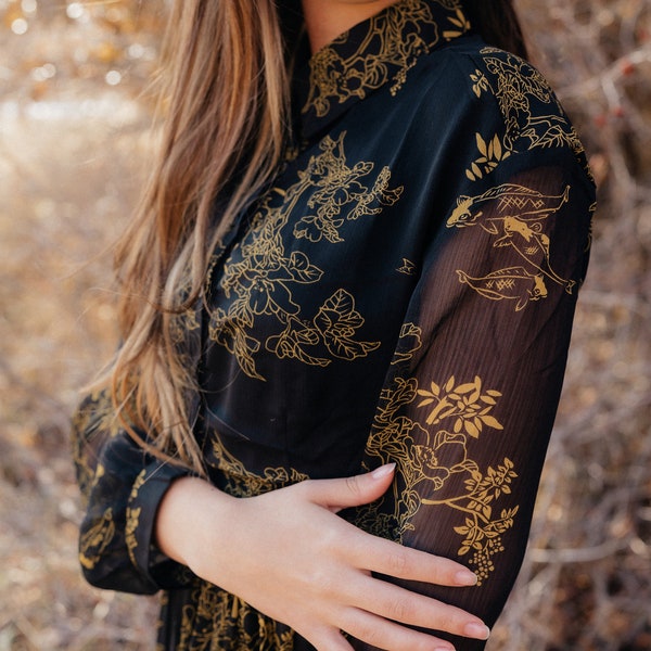 Haiku Dress | Black and Gold Dress