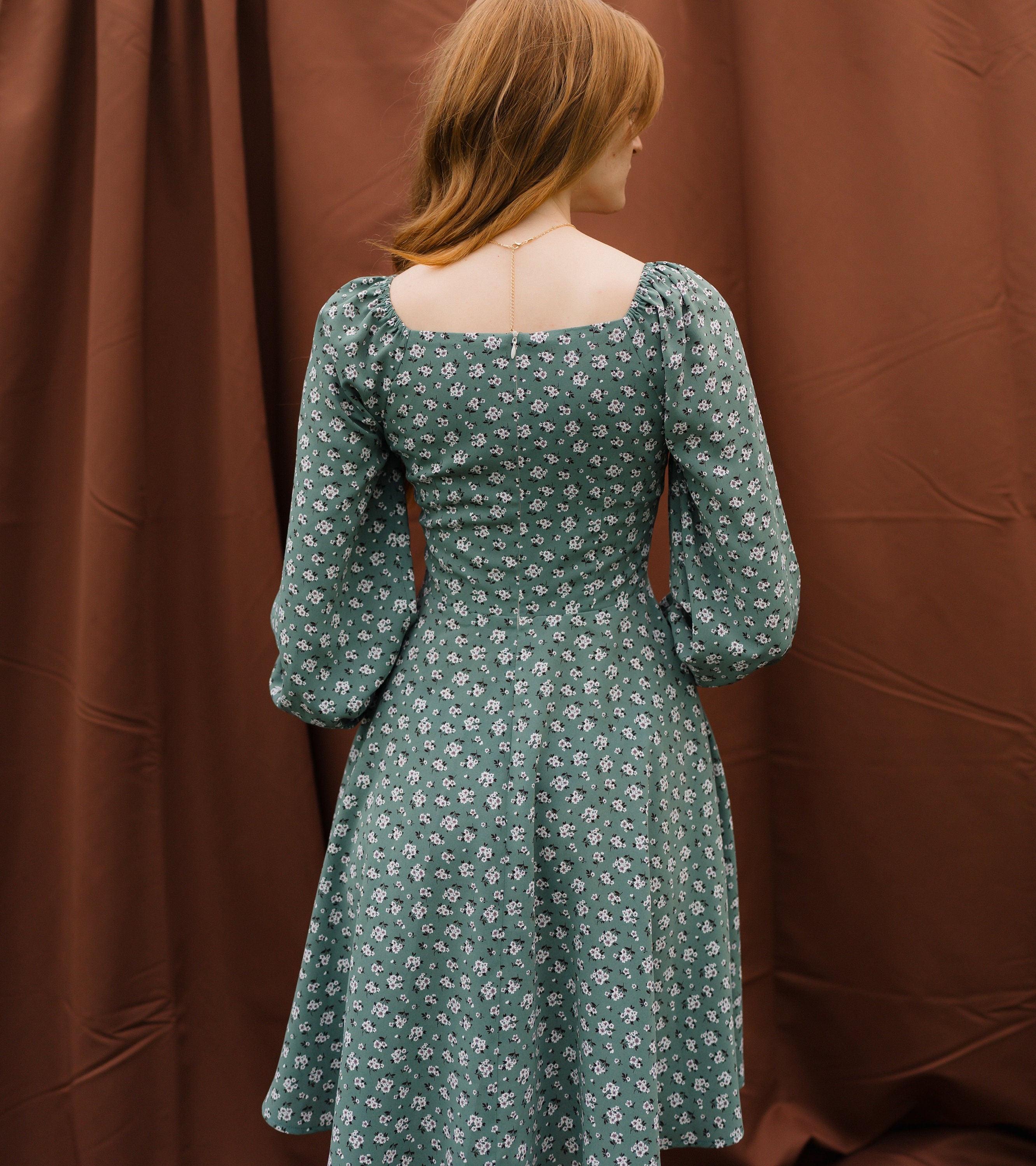 slim fit dress slacks Light Sage Floral Chiffon Corset Dress - Maxi Dresses main image 1