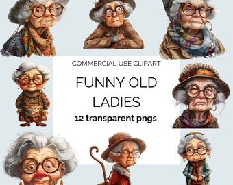 Funny Old Ladies, Grumpy Old Woman, Grandmother, Grandma, Elderly, Quirky Old Lady, scrapbooking, card making, junk journal