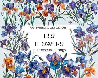 Irises. Iris flowers, paper quilling, spring, Nursery Decor, transparent png, scrapbooking, card making, junk journal, clipart, floral