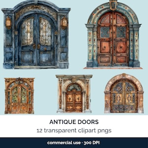 Portes anciennes, portes victoriennes, portes géorgiennes, portes rétro, clipart, png transparent, scrapbooking, fabrication de cartes, journal indésirable, unique