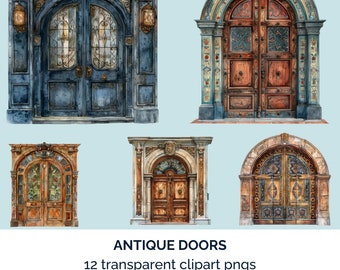 Antique doors, Victorian doors, Georgian doors, retro doors, clip art, transparent png,, scrapbooking, card making, junk journal, unique