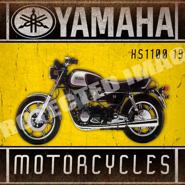 YAMAHA XS1100 1982, Vintage retro style motorcycle  , metal , tin sign , poster wall plaque