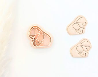 Mother & Child Clay Earring Imprint Cutter, 3D Printed Clay Earring Cutter, Pendant Clay Cutter, Polymer Clay Cutter, Clay Jewelry Cutter