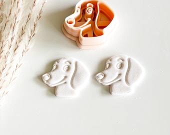 Dachshund Dog Imprint Polymer Clay Earring Cutter, Hotdog Clay Charm Cutter, Cartoon Style Weiner Dog Jewelry Making tool