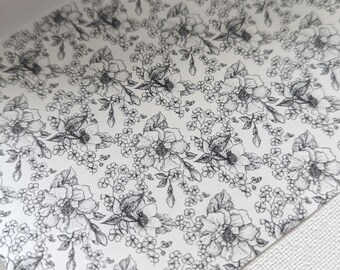 Transfer Paper Black & White Flower Print (19), Flower Transfer for Polymer Clay, Transfer Paper for Clay Earrings