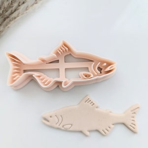 Trout Imprint Cutter, Fish Clay Cutter, Trout Clay Cutter, Polymer Clay Cutter, Fondant Cutter, 3D Printed Cutter