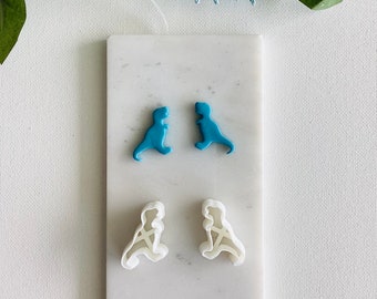 Dinosaur Earring Cutter, T-Rex Earring Clay Cutter, Trendy Clay Cutter, Polymer Clay Cutter, 3D Printed Cutter