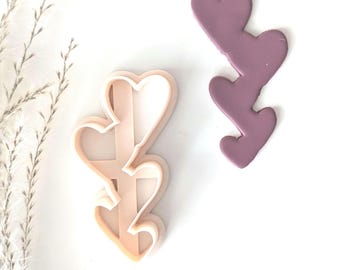 Stacked Hearts Cookie Cutter, Connected Hearts Cutter, Multiple Hearts Cutter, Valentine Cookie Cutter, Fondant Cutter, 3D Printed Cutter