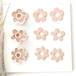 Organic Flower Cutout Bundle 1, Flower Clay Pendant Cutter, 3D Printed Clay Cutter, Polymer Clay Cutter, Clay Jewelry Cutter
