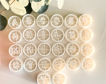 Alphabet Clay Letter Set of 26  Cutters, Alphabet Letter Stamps, Alphabet Earring Stamp Cutters For Polymer Clay, Polymer Clay Letter Cutter