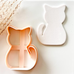 Kitty Cat Cookie Cutter, Cat Clay Cutter, Large Clay Cutter, Polymer Clay Cutter, Fondant Cutter, Kitty Cat Clay Cutter