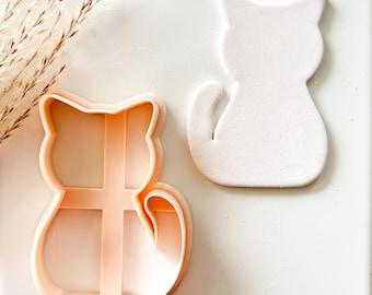 Kitty Cat Cookie Cutter, Cat Clay Cutter, Large Clay Cutter, Polymer Clay Cutter, Fondant Cutter, Kitty Cat Clay Cutter