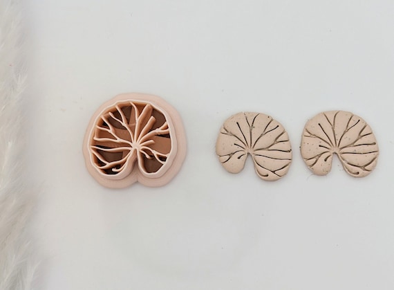 Lily Pad Imprint Clay Earring Cutter, Leaf Clay Earring Cutter - Main Image