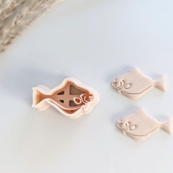 Halibut Earring Imprint Cutter, Fish Clay Earring Cutter, 3D Printed Clay Cutter, Polymer Clay Cutter, Clay Jewelry Cutter
