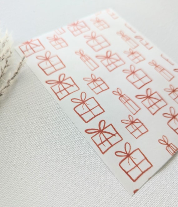 5 Feuilles Décalcomanies Pour Argile Polymère – Motifs Noël (Flocons, Bonnets, Canne…) – Transfert à L’Eau – DIY Bijoux - 5
