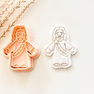 Jesus Loves You Imprint Stamp & Cutter for Polymer, Earthenware Clay. Pottery Tools