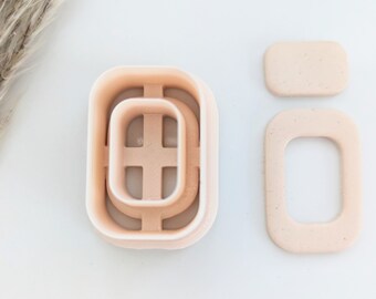 Rounded Rectangle Thick Earring Cutter, Rectangle Clay Earring Cutter , Polymer Clay Cutters, Clay Jewelry Cutters, Trendy Earring Cutters