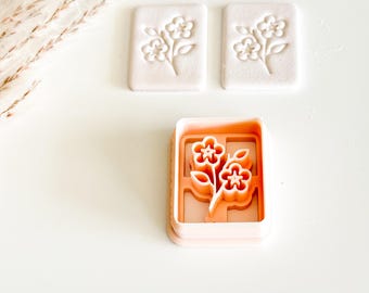 Mahjong Tile Flower Imprint Polymer Clay Earring Cutter,  Mahjong Clay Charm Cutter, Pendant Jewelry Making Tool