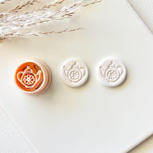 Heirloom Sips Teapot Earring Imprint Cutter 1 Inch, Clay Pendant Cutter, 3D Printed Clay Cutter, Polymer Clay Cutter, Clay Jewelry Cutter