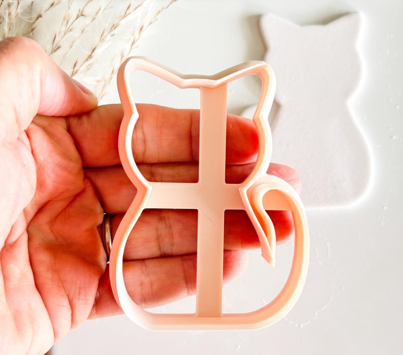 Kitty Cat Cookie Cutter, Cat Clay Cutter, Large Clay Cutter, Polymer Clay Cutter, Fondant Cutter, Kitty Cat Clay Cutter image 3