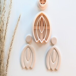 Justine Imprint Clay Earring Cutter, Clay Earring Cutter Combo, 3D Printed Clay Cutters, Polymer Clay Cutters, Clay Jewelry Cutters