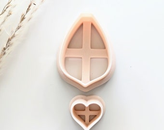 Sophia's Heart Combo Earring Cutter, Clay Earring Cutter , Polymer Clay Cutters, Clay Jewelry Cutters, Trendy earring Cutters
