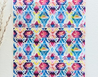 Transfer Paper Aztec Watercolor 10,  Transfers For Polymer Clay, Transfers Paper for Clay Earrings