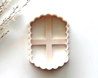 Scalloped Rounded Rectangle Cutter for Polymer, Earthenware Clay & Cookie Dough - Pottery Tool