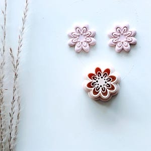 Folk Art Flower Imprint Earring Cutter, Flower Clay Pendant Cutter, 3D Printed Clay Cutter, Polymer Clay Cutter, Clay Jewelry Cutter