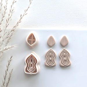 Indie Clay Earring Combo 4, Organic Clay Earring Cutter Combo, 3D Printed Clay Cutters, Polymer Clay Cutters, Clay Jewelry Cutters