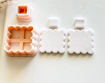 Scalloped Garden Earring Cutter Set, Clay Pendant Cutter, 3D Printed Clay Cutter, Polymer Clay Cutter, Clay Jewelry Cutter