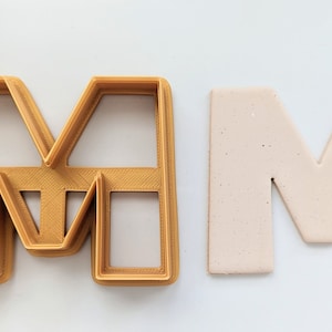 Alphabet Letter M Cookie Cutter, Letter M Large Clay Cutter, Polymer Clay Cutter, 3D Printed Cutters