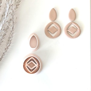 Indie Combo Clay Earring Cutter, Organic Clay Earring Cutter Combo, 3D Printed Clay Cutters, Polymer Clay Cutters, Clay Jewelry Cutters