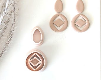 Indie Combo Clay Earring Cutter, Organic Clay Earring Cutter Combo, 3D Printed Clay Cutters, Polymer Clay Cutters, Clay Jewelry Cutters