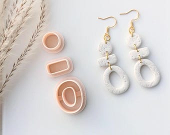 Organic Dangle Clay Earring Cutter Set, Dangle Clay Earring Cutter , Polymer Clay Cutters, Clay Jewelry Cutters, Trendy earring Cutters