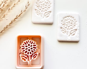 Mahjong Tile Flower Imprint Polymer Clay Earring Cutter,  Mahjong Clay Charm Cutter, Pendant Jewelry Making Tool