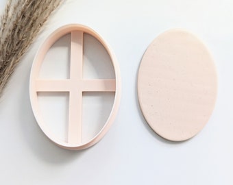 Oval Shaped Cookie Cutter, Large Clay Cutter, Fondant Cutter, 3D Printed Polymer Clay Cutter