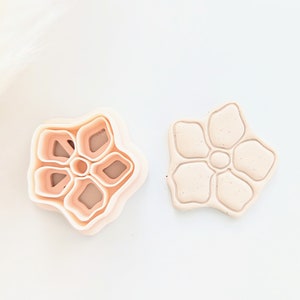 Abstract Flower Earring Imprint Cutter, Flower Clay Pendant Cutter, 3D Printed Clay Cutter, Polymer Clay Cutter, Clay Jewelry Cutter