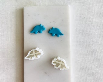 Dinosaur Earring Cutter, Triceratops Earring Clay Cutter, Trendy Clay Cutter, Polymer Clay Cutter, 3D Printed Cutter