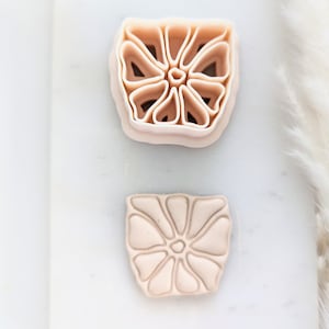 Abstract Flower Organic Earring Imprint Cutter, Pendant Flower Cutter, 3D Printed Clay Cutter, Polymer Clay Cutter, Clay Jewelry Cutter
