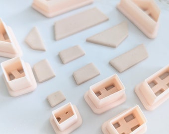 Abstract Geometric Earring Cutter 10 pc. Bundle, Clay Earring Cutter, Multiple Shape Cutters, Polymer Clay Cutters, Clay Jewelry Charm Shape
