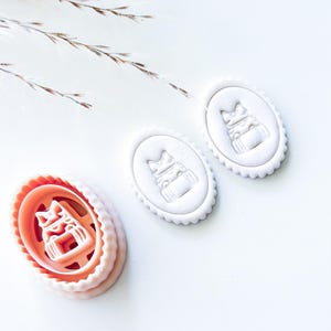 Bow-Tied Tales Whimsical Book Stack Earring Imprint Cutter for Polymer Clay | 1.35 Inch