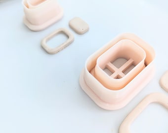 Rounded Rectangle Earring Cutter, Rectangle Clay Earring Cutter , Polymer Clay Cutters, Clay Jewelry Cutters, Trendy Earring Cutters