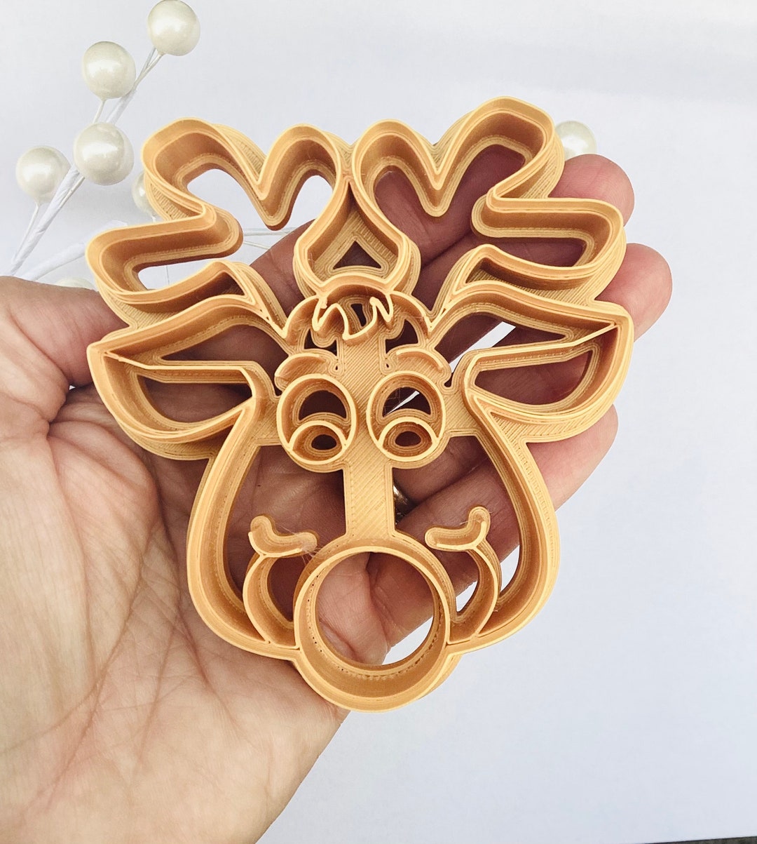 Reindeer Cookie Cutter Imprinter Holiday Cookie Cutter - Etsy