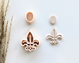 Victoria Combo Imprint Earring Cutter, Clay Pendant Cutter, 3D Printed Clay Cutter, Polymer Clay Cutter, Clay Jewelry Cutter