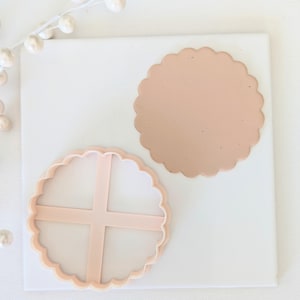 Scalloped Circle Cookie Cutter, Large Circle Clay Cutter, Fondant Cutter, 3D Printed Cutter, Polymer Clay Cutter